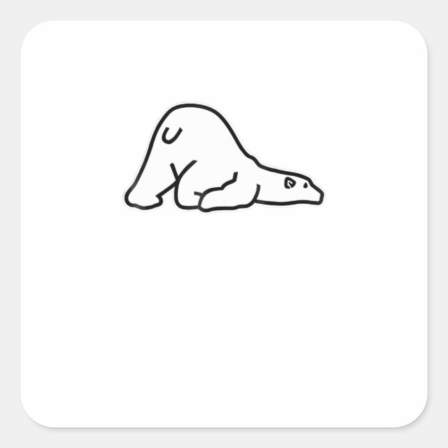 Adesivo Quadrado Amante de os animais de Urso Polar Lprego (Frente)