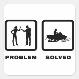 Adesivo Quadrado Amante do Snowmobile