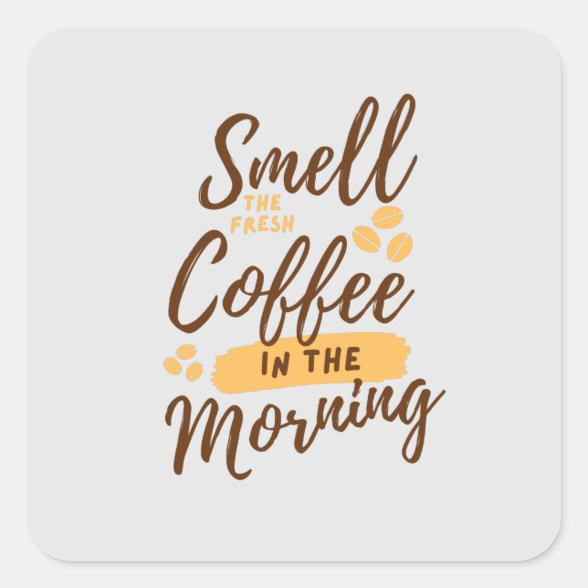 Adesivo Quadrado Amantes De Café Todos Os Dias (Frente)