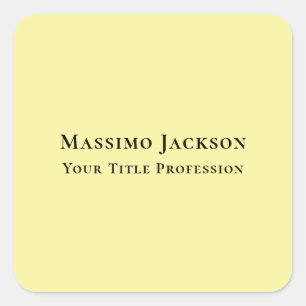 Adesivo Quadrado Amarelo Claro Simples Elegante Profissional Modern