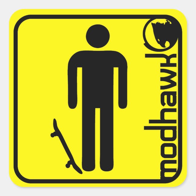 Adesivo Quadrado amarelo modhawk (Frente)