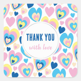 Adesivo Quadrado Ame corações.