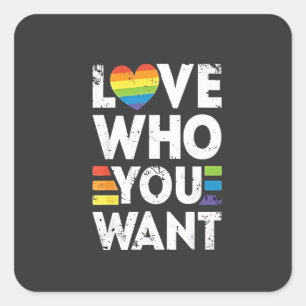 Adesivo Quadrado Ame Quem Você Quer O Orgulho LGBT Mês