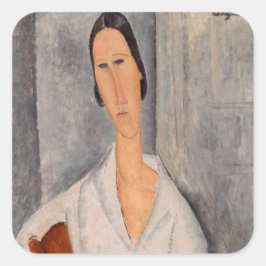Adesivo Quadrado Amedeo Modigliani - Madame Hanka Zborowska Lening