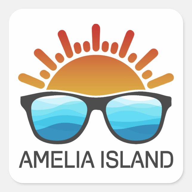 Adesivo Quadrado Amelia Island Sunglass (Frente)