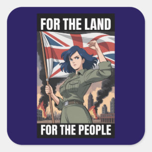 Adesivo Quadrado Amelia Reino Unido Inglaterra Bandeira Patriótica