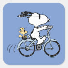 Adesivo Quadrado Amendoins | Bicicleta Snoopy & Woodstock