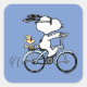 Adesivo Quadrado Amendoins | Bicicleta Snoopy & Woodstock (Frente)