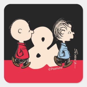 Adesivo Quadrado Amendoins   Charlie Brown & Linus
