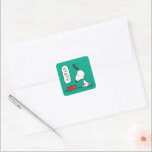 Adesivo Quadrado Amendoins | Snoopy Ho Ho Comida Dish<br><div class="desc">Snoopy é um belo beagle da banda desenhada de amendoins de Charles Schulz. Durante o Natal,  ele costuma vestir-se como Papai Noel,  trazendo alegria e riso a todos.</div>