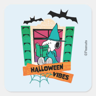 Adesivo Quadrado Amendoins Snoopy Poções Mágicas Halloween
