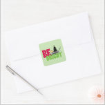 Adesivo Quadrado Amendoins | Woodstock Christmas Be Bright<br><div class="desc">Veja esta divertida design de Natal do Peanuts.</div>