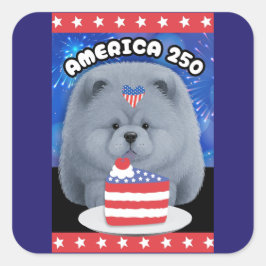Adesivo Quadrado AMÉRICA 250 - Chow AZUL