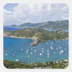 Adesivo Quadrado América do Norte, Caribe, Antígua. Inglês