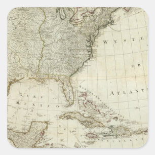 Adesivo Quadrado America do Norte composta, ilhas ocidentais de