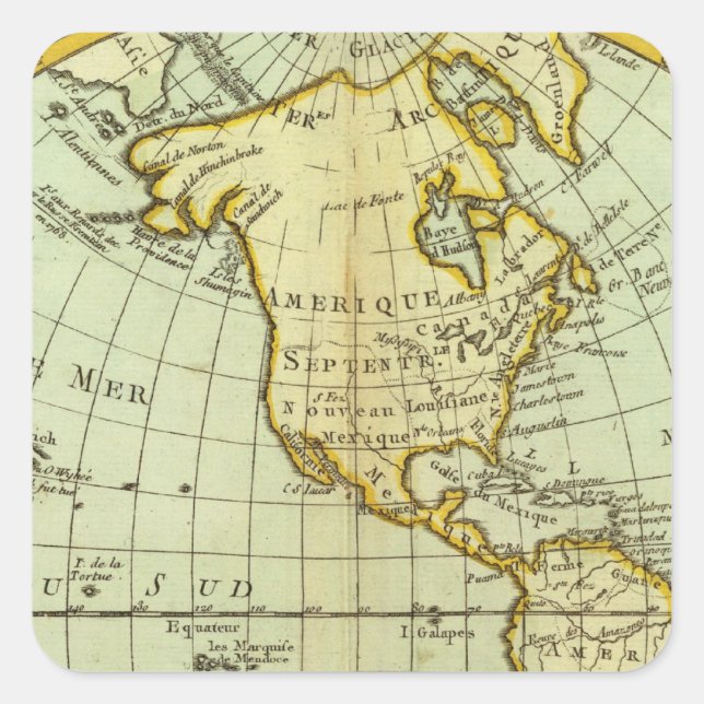 Adesivo Quadrado América do Norte e América do Sul (Frente)