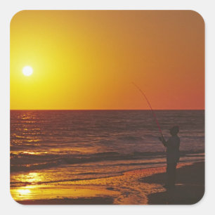 Adesivo Quadrado América do Norte, EUA, Flórida, Ilha Sanibel.