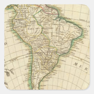 Adesivo Quadrado Ámérica do Sul 23