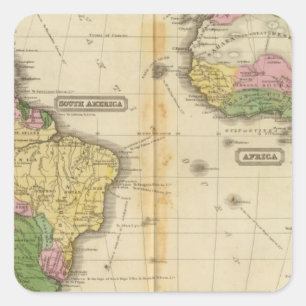 Adesivo Quadrado Ámérica do Sul, África