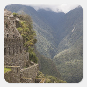 Adesivo Quadrado América do Sul, Peru, Machu Picchu. Ruínas de pe