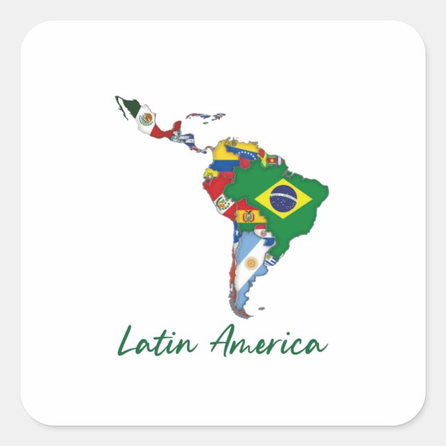 Adesivo Quadrado América Latina (Frente)