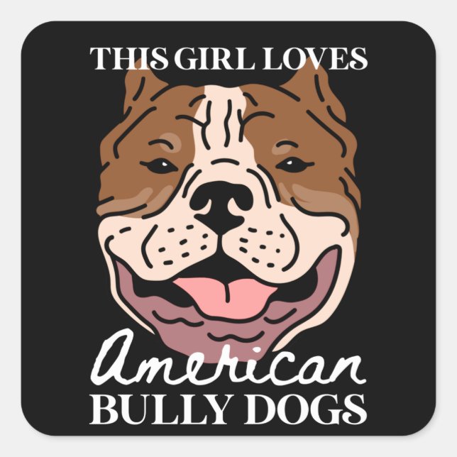 Adesivo Quadrado American Bully Dog Owner | American Bullys (Frente)