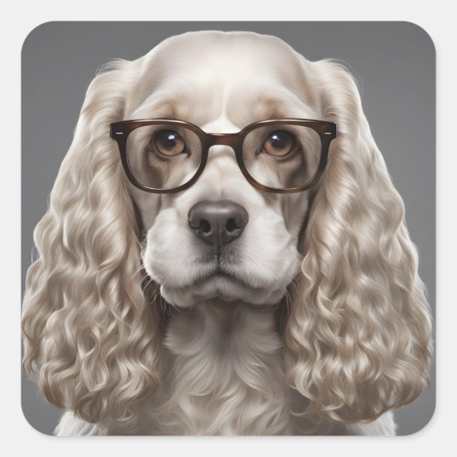 Adesivo Quadrado American Cocker Spaniel (Frente)