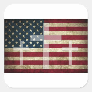 Adesivo Quadrado American Cross Sticker