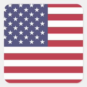Adesivo Quadrado American EUA Flag Square Sticker