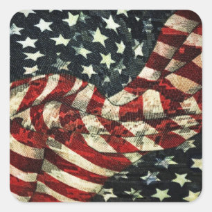 Adesivo Quadrado American Flag-Camouflage por Shirley Taylor