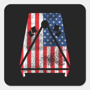 Adesivo Quadrado American Flag Cornhole Conselho USA Patriot