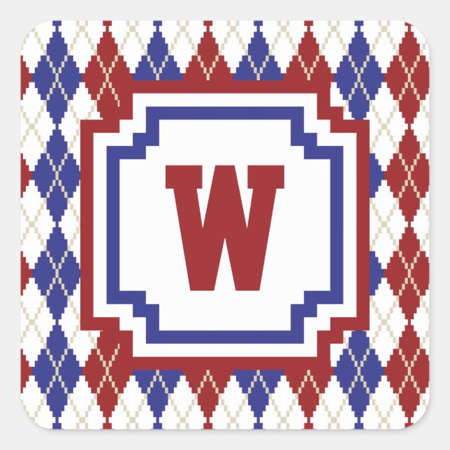 Adesivo Quadrado Americana Argyle Sticker (Frente)