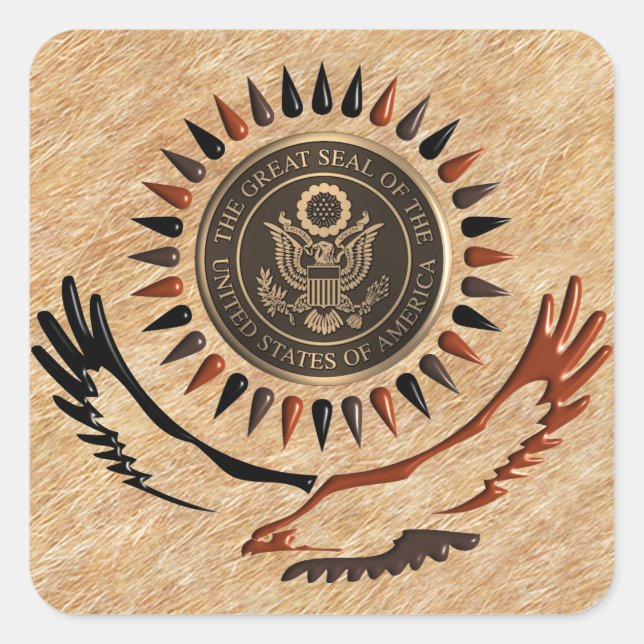 ADESIVO QUADRADO AMERICANO BRONZE SEAL EAGLE (Frente)