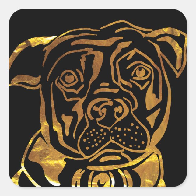 ADESIVO QUADRADO AMERICANO STAFFORDSHIRE TERRIER (Frente)