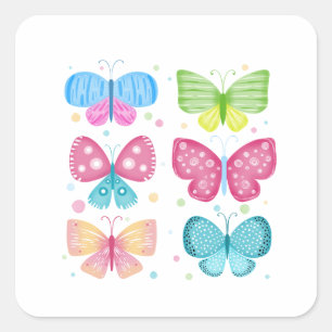 Adesivo Quadrado Amigos Coloridos do Flutter