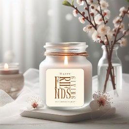 Adesivo Quadrado Amigos Modernos Ação de Graças Outono Elegante