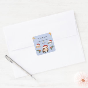Adesivo Quadrado Amigos Veterinários de Natal Personalizados