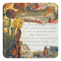 Amizade Multimédia Mista Flores Borboletas Colagem