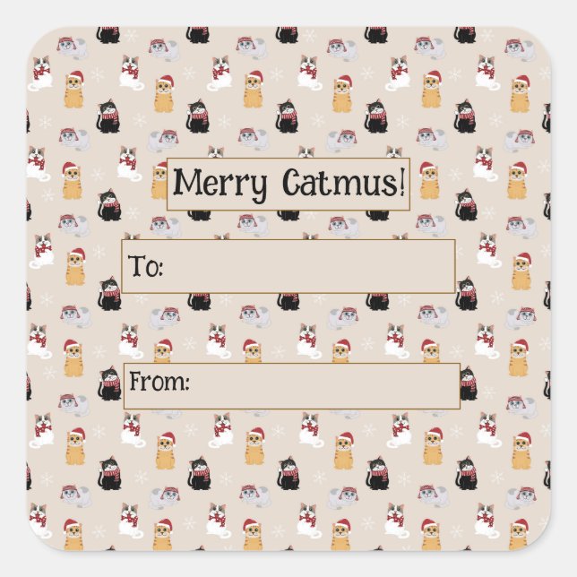 Adesivo Quadrado Amo meu gato (Frente)