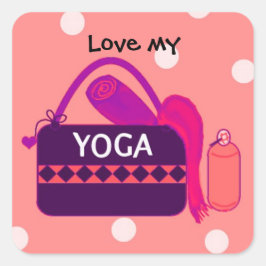 Adesivo Quadrado Amo meu Yoga