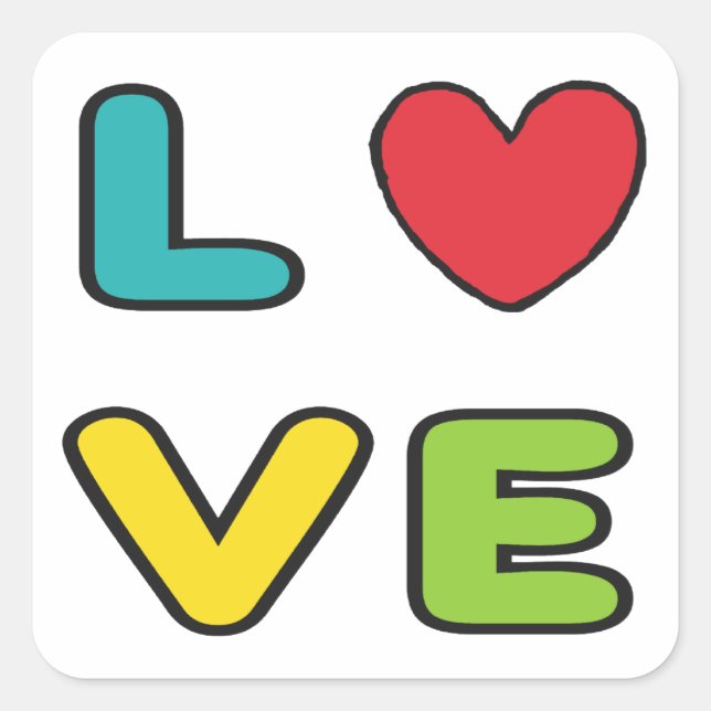 Adesivo Quadrado Amor (Frente)