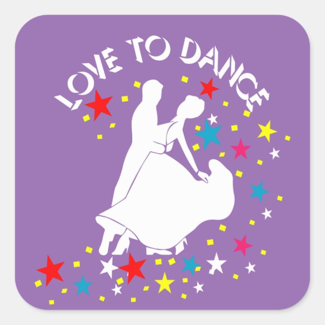 Adesivo Quadrado Amor à dança (Frente)
