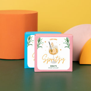 Adesivo Quadrado Amor à Primeira Spritz Chá de Noiva Aquarela Fofo