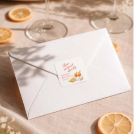 Adesivo Quadrado Amor À Primeira Taça de Spritz Chuveiro de Noiva 