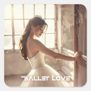 ADESIVO QUADRADO AMOR BALLET - BALLET & DANÇA