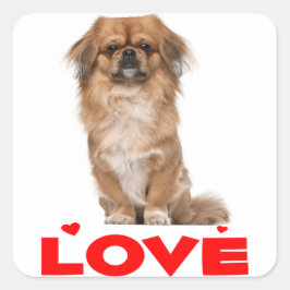 Adesivo Quadrado Amor Cachorro Vermelho Puppy Puppy Puppy Penhor Pa