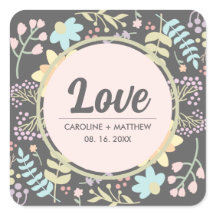 Amor. Casamento Floral Moderno Cor-de-Rosa Esmagad