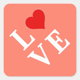 Adesivo Quadrado AMOR, Coração, Tipografia, Baseada Em Texto, For