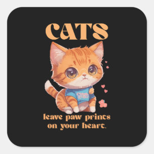 Adesivo Quadrado amor de gatinho fofo