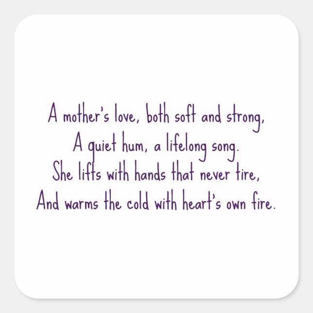 Adesivo Quadrado Amor de Mãe (Frente)